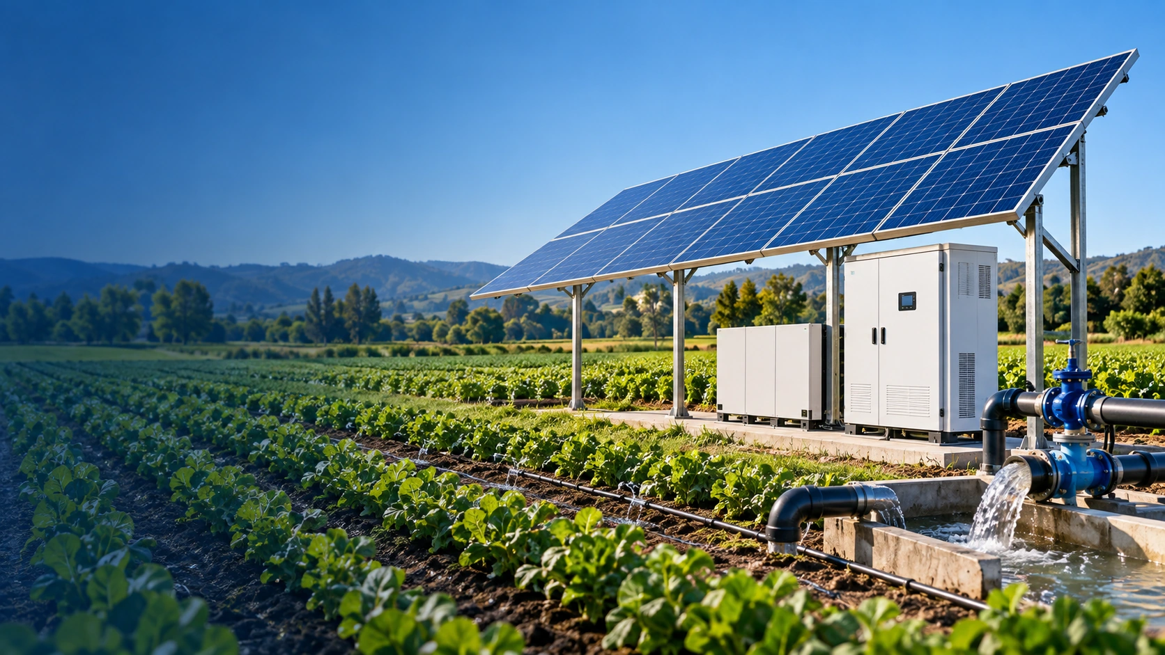 Agricultural solar pumping and off-grid energy storage for irrigation