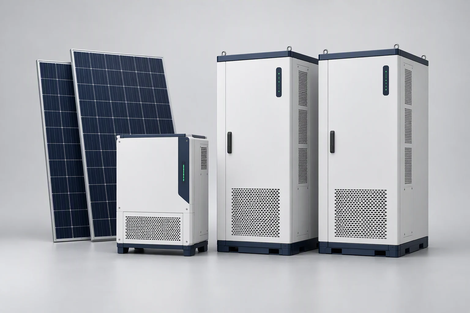Commercial solar, PCS and energy storage cabinet system concept